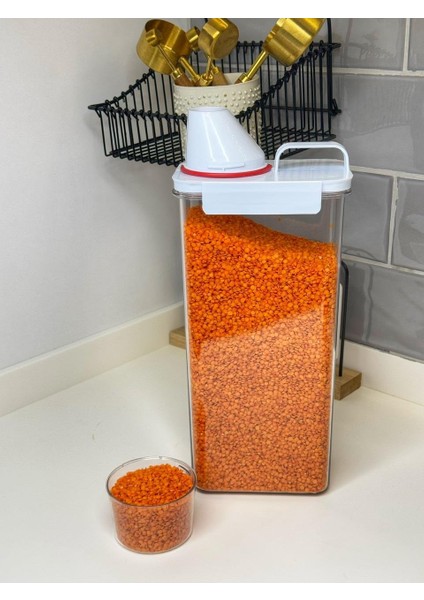 Krd Home 25007 1800 ml Ölçekli Erzak Kabı – Sızdırmaz Kapaklı, Dayanıklı Mika Saklama Kabı