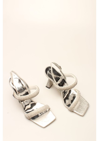 Idil Gümüş Sıvama Taşlı Kadın Topuklu fırsatları