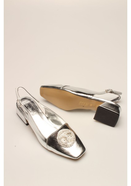 Idil Gümüş Kırışık Rugan Taşlı Kadın Topuklu fırsatları