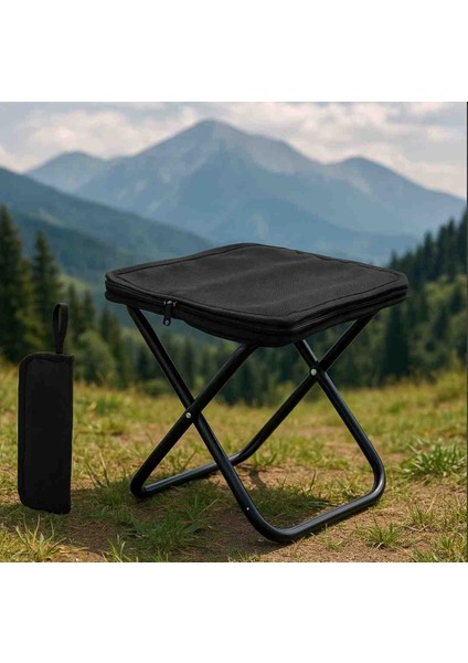Kamp Motorcu Yer Kaplamayan Katlanabilir Çanta Tabure Pratik Kullanım Sandalye