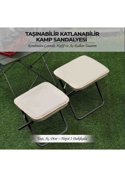 Kamp Motorcu Yer Kaplamayan Katlanabilir Çanta Tabure Pratik Kullanım Sandalye modelleri
