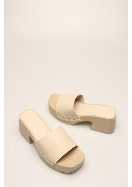 Idil Ekru Cilt Kadın Takunya modelleri