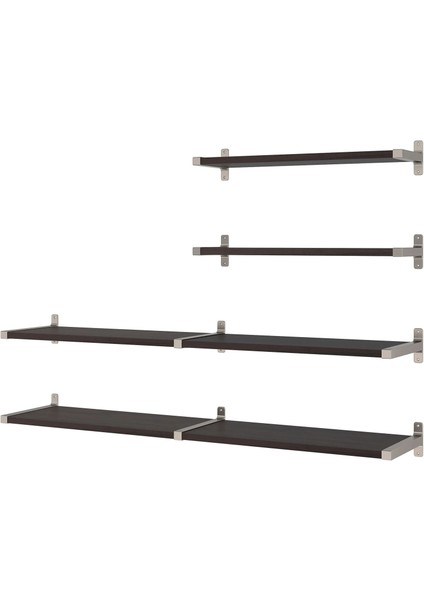 Bergshult / Granhult Duvar Rafı Kombinasyonu Venge Nikelaj Kaplama 160 x 30 cm