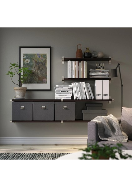 Bergshult / Granhult Duvar Rafı Kombinasyonu Venge Nikelaj Kaplama 160 x 30 cm fiyatları