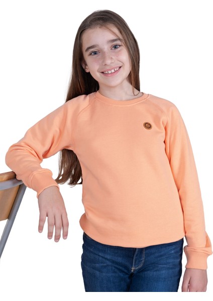 Organik Turuncu Kışlık Kız Çocuk Sweatshirt