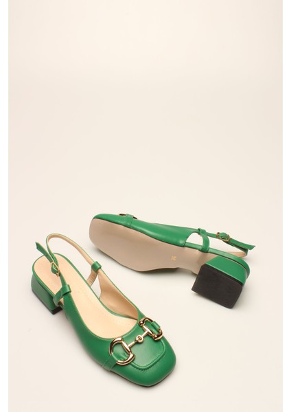 Idil Yeşil Cilt Tokalı Kadın Topuklu fırsatları