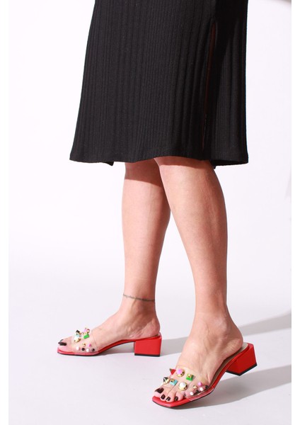 Idil Kırmızı Şeffaf Kadın Terlik