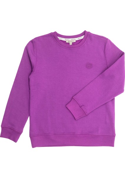 Yumuşacık Bambu Kumaş Şardonlu Mor Kışlık Kız Çocuk Sweatshirt fiyatları