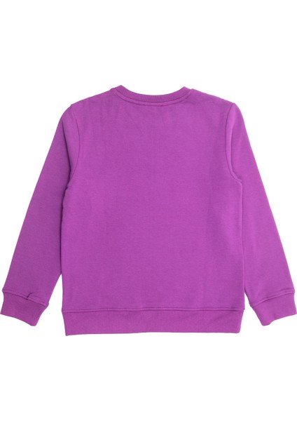 Yumuşacık Bambu Kumaş Şardonlu Mor Kışlık Kız Çocuk Sweatshirt fırsatları