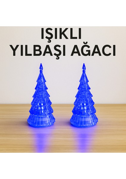 2’li Renk Değiştiren LED Işıklı Yılbaşı Ağacı Seti – Pilli, Piller Hediye, Dekoratif Noel Süsü fiyatları