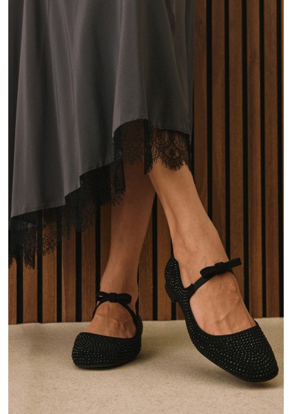 , Kadın Hakiki Deri Babet 1531050Z25150444Y Siyah