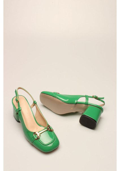 Idil Yeşil Rugan Tokalı Kadın Topuklu fırsatları