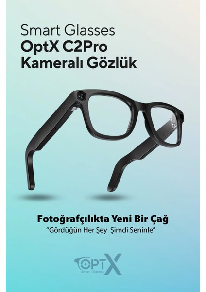 Akıllı Gözlük – Yapay Zeka (Aı), Kamera, Bluetooth, Müzik, Ipx5