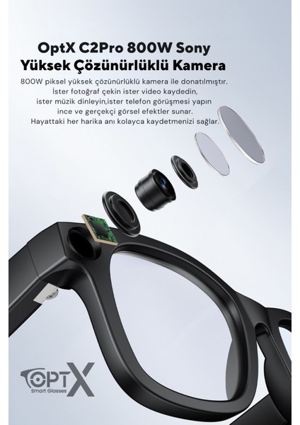 Akıllı Gözlük – Yapay Zeka (Aı), Kamera, Bluetooth, Müzik, Ipx5 fiyatları