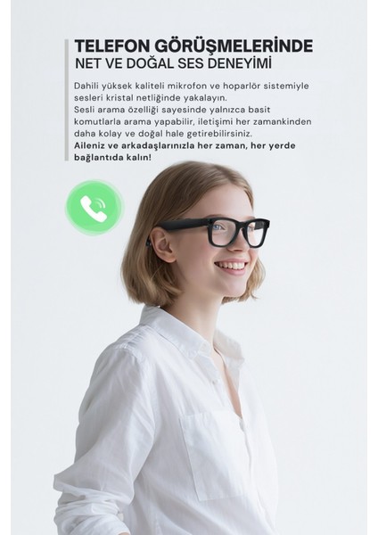 Akıllı Gözlük – Yapay Zeka (Aı), Kamera, Bluetooth, Müzik, Ipx5 modelleri