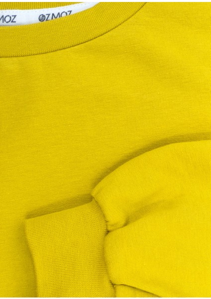Organik Crop Kesim Sarı Kışlık Kız Çocuk Sweatshirt modelleri