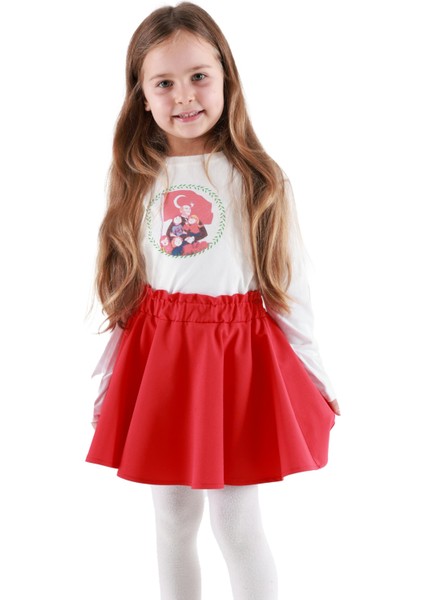 Organik Atatürk Baskılı Uzun Kollu Unisex Çocuk Üst