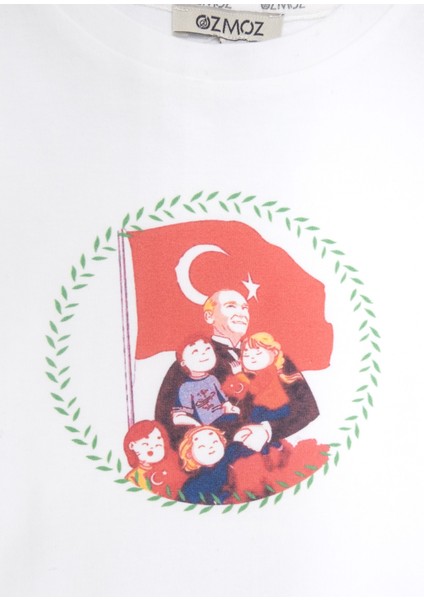 Organik Atatürk Baskılı Uzun Kollu Unisex Çocuk Üst modelleri