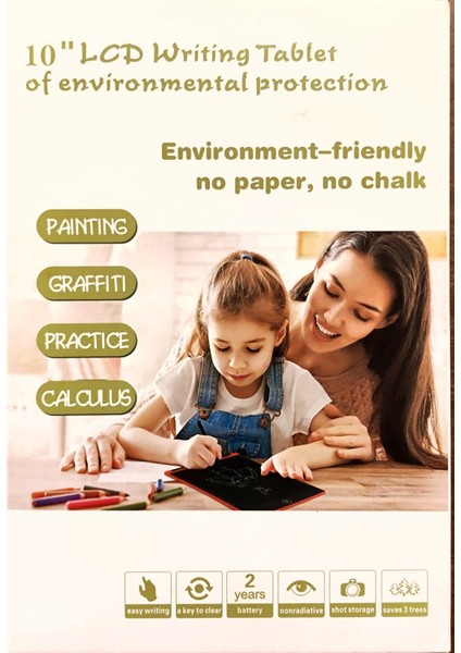 LCD 10 Inç Dijital Kalemli Çocuklar Için Uygun Çizim Yazı Için Oyuncak 2 Yıl Pil Ömürlü Tablet modelleri