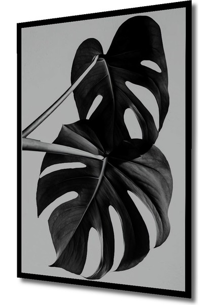 Dekoratif Ahşap Dikdörtgen Tablo Monstera Yaprakları Çerçeve Görünümlü fiyatları