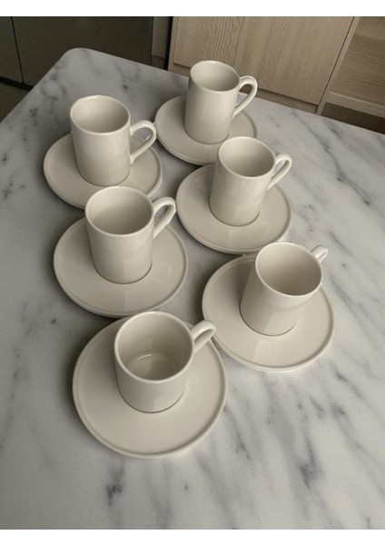 6'lı Porselen Türk Kahve Fincan Takımı