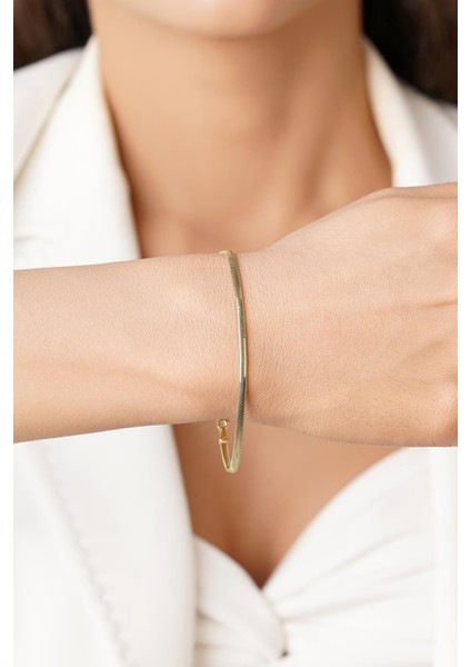 14 Ayar Altın İtalyan Balıksırtı Bileklik