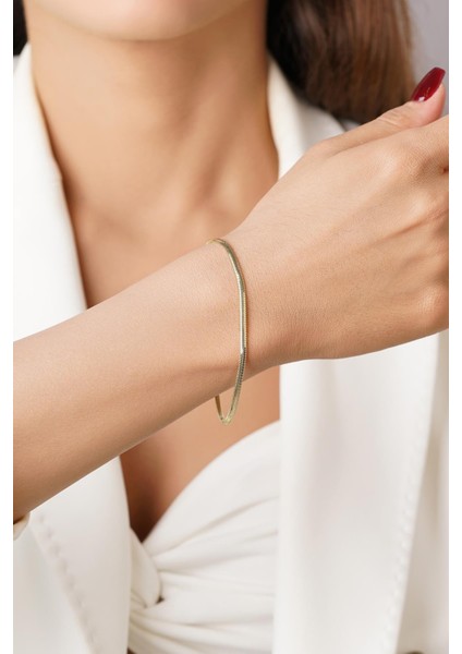 14 Ayar Altın İtalyan Balıksırtı Bileklik