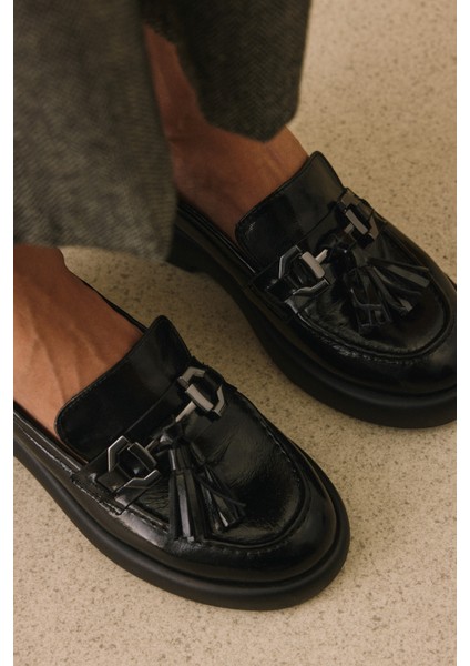 , Kadın Hakiki Deri Ayakkabı 1531050Z26102309K2 Siyah modelleri