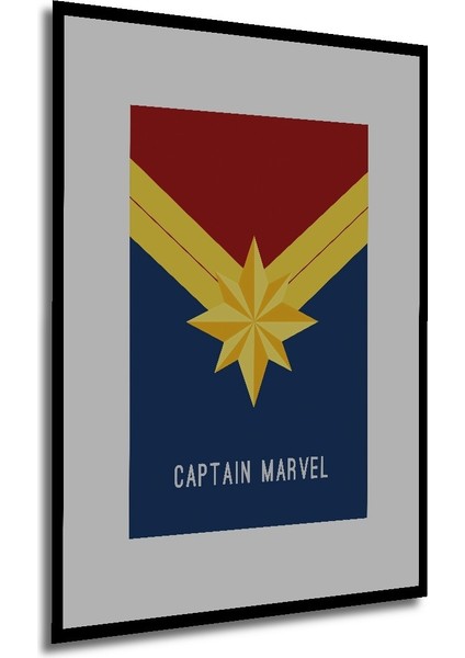 Dekoratif Ahşap Dikdörtgen Tablo Captain Marvel Çerçeve Görünümlü modelleri