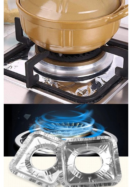 20 Adet Ocak Üstü Koruyucu Leke Önleyici Isıya Dayanıklı Yıkanabilir Ocak Gözü Izgara Koruyucu Folyo fiyatları