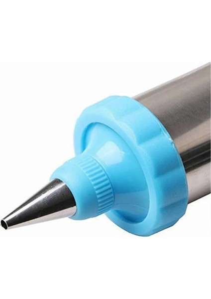 Paslanmaz Çelik Krema Pompası – 4 Uçlu Pasta Kek Süsleme Krema Şekillendirme Spatula Aparatı Seti fırsatları