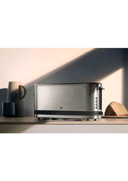 Kitchenminis Uzun Hazneli 7 Isı Ayarlı Çelik Ekmek Kızartma Makinesi