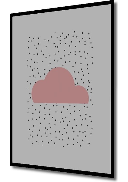 Dekoratif Ahşap Dikdörtgen Tablo Pembe Bulut Damlaları Çerçeve Görünümlü fiyatları