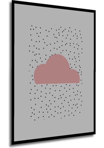 Dekoratif Ahşap Dikdörtgen Tablo Pembe Bulut Damlaları Çerçeve Görünümlü modelleri