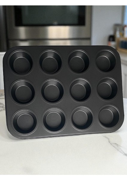 12 Li Teflon Muffin Kalıbı Yanmaz ve Yapışmaz