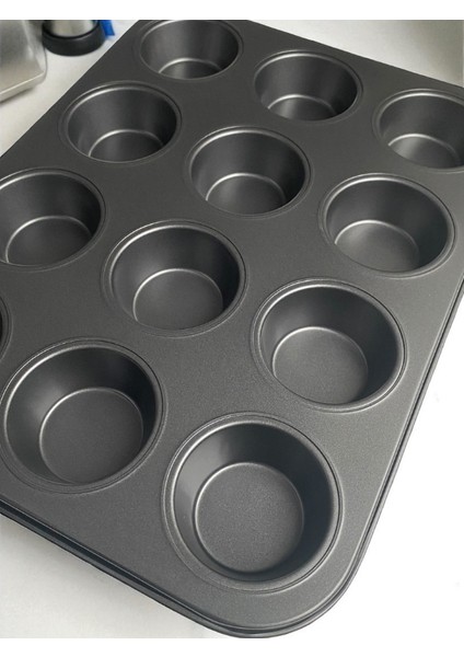 12 Li Teflon Muffin Kalıbı Yanmaz ve Yapışmaz modelleri
