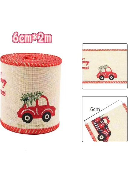 Retro Noel Baskılı Şerit Kamyon Kar Tanesi Dıy Çelenk Dantel (Yurt Dışından)