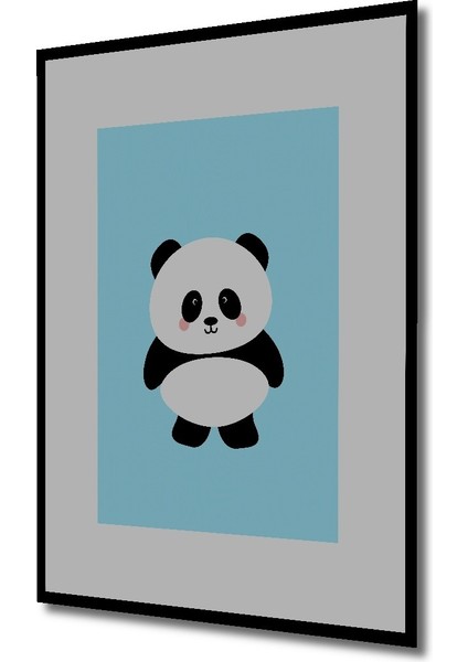 Dekoratif Ahşap Dikdörtgen Tablo Sevimli Panda Çerçeve Görünümlü fiyatları