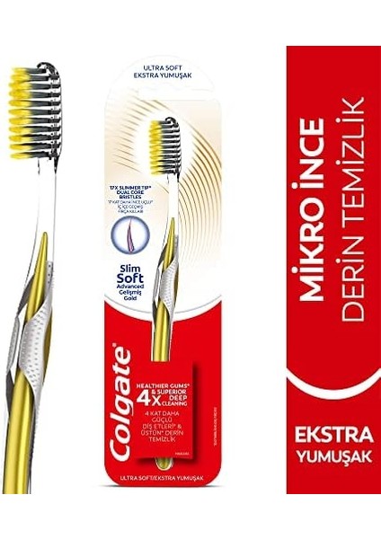 Colgate Mikro Ince Gelişmiş Gold Derin Temizlik Ekstra Yumuşak Diş Fırçası fiyatları