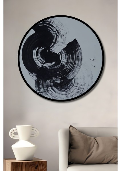 Dekoratif Ahşap Yuvarlak Çerçeve Görünümlü Tablo Dönüşüm