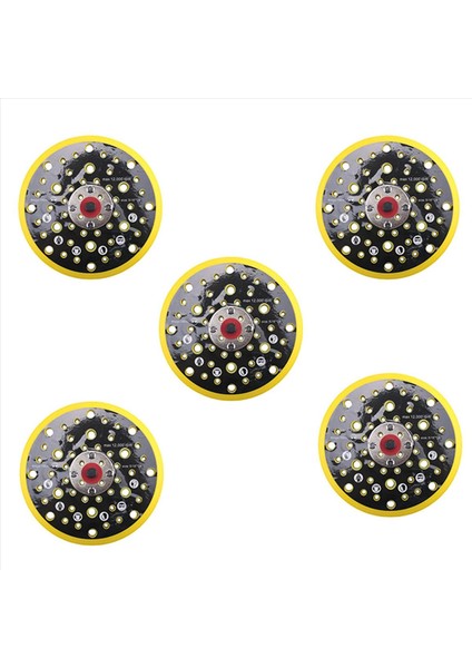 5 Pcs 150MM 5/16 Iplik 52 Delik Orta Yoğunluk Orbital Zımpara ve Döngü Destek Pedi Mirka Ceros ile Uyumlu (Yurt Dışından)
