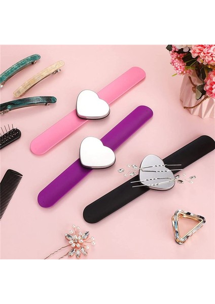 3 Adet Manyetik Dikiş Iğne Yastığı Kalp Şekli Manyetik Iğne Tutucu Saç Klipsleri Bilek Silikon Bilek Iğne Yastığı (Yurt Dışından) fırsatları