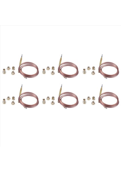 6 Pcs 900MM Gaz Sobası Evrensel Termokupl Kiti M6X0 75 Dökülmüş Somun (Beş) Yedek Termokupl (Yurt Dışından)