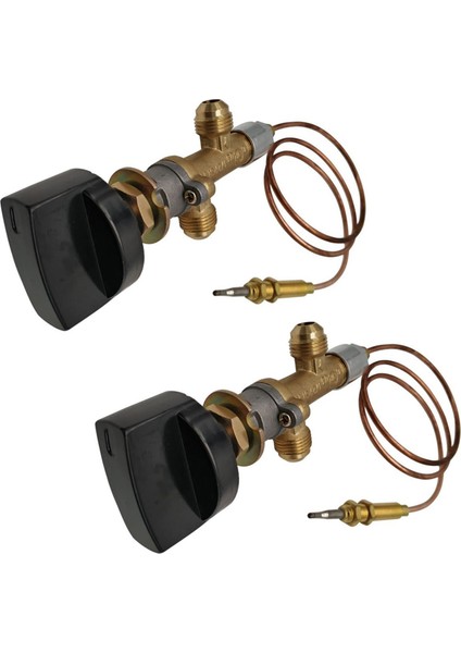 2x Propan Lpg Gaz Ateş Çukuru Kontrol Güvenlik Vanası Alev Alev Cihazı Gaz Isıtıcı Vanası Termokupl ve Düğmeli (Yurt Dışından)