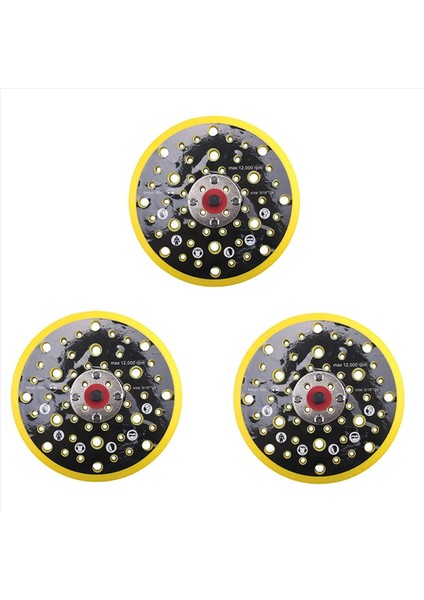 3x 150MM 5/16 Iplik 52 Delik Orta Yoğunluk Orbital Zımpara ve Döngü Destek Pedi Mirka Ceros ile Uyumlu (Yurt Dışından)