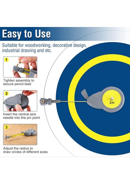 10 Kalem Kurşunlu Rotape Bant Ölçütü Pusula Daire Çizmek Için Kiriş Pusulasını ve Bandamiklerle Çizgileri Ölçmek Için Ölçün (Yurt Dışından) fiyatları