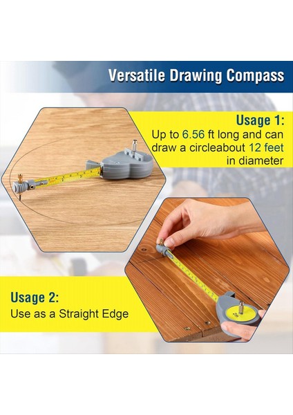 10 Kalem Kurşunlu Rotape Bant Ölçütü Pusula Daire Çizmek Için Kiriş Pusulasını ve Bandamiklerle Çizgileri Ölçmek Için Ölçün (Yurt Dışından) fırsatları