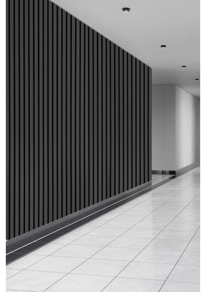 Mdf Ahşap Akustik Duvar Paneli 60X275 cm -Antrasit fırsatları