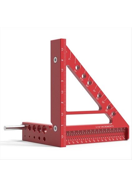 5 Inç Üçgen Delik Cetveli Alüminyum Alaşım Işaretleme Cetvel Kare Bina Çerçeve Araçları Ahşap Ölçüm Ölçüm Cetvel Bir (Yurt Dışından)