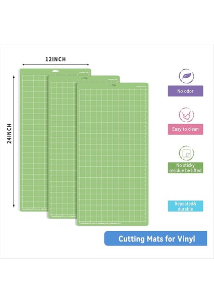 3 Paket Kesme Paspasları - 12X24 Inç Yeşil Standart Kavrama Paspasları Aksesuarları Yeşil (Yurt Dışından) modelleri